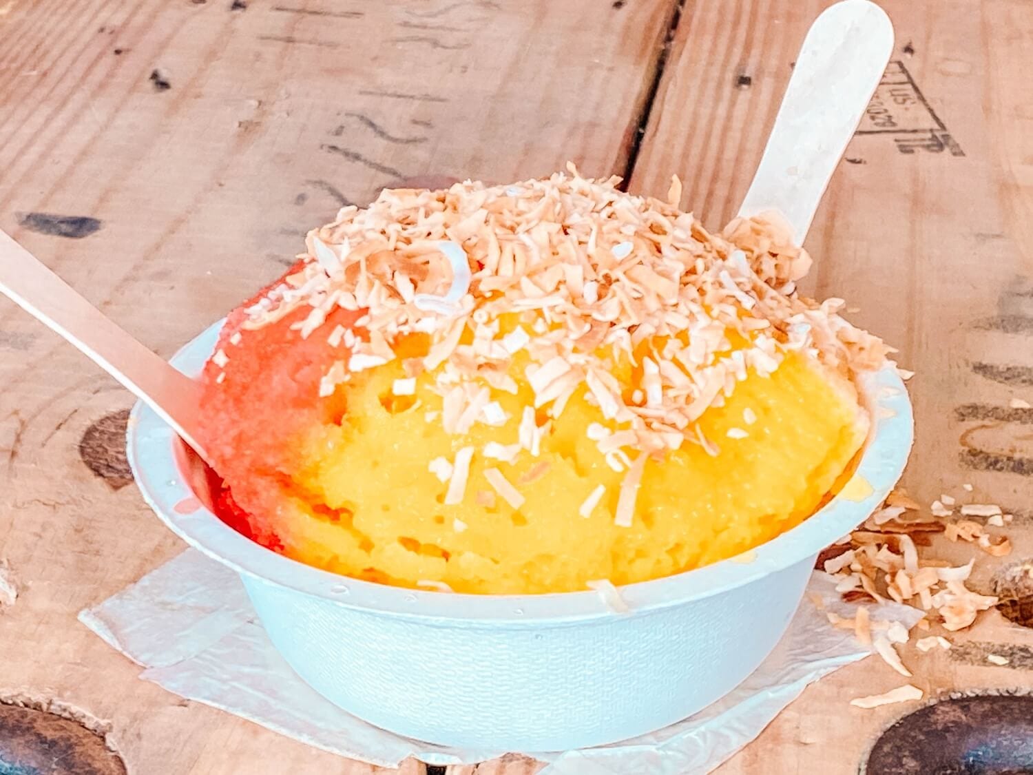 Hawaiian shave ice dessert in Front Street, Maui