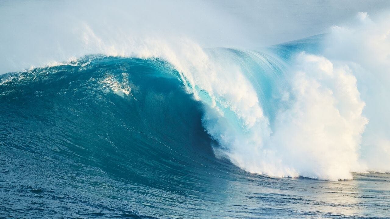 A big wave crashing down