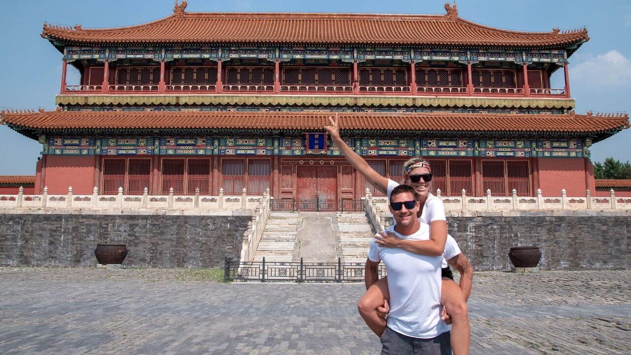 Jess and Joe at the Forbidden City in China 