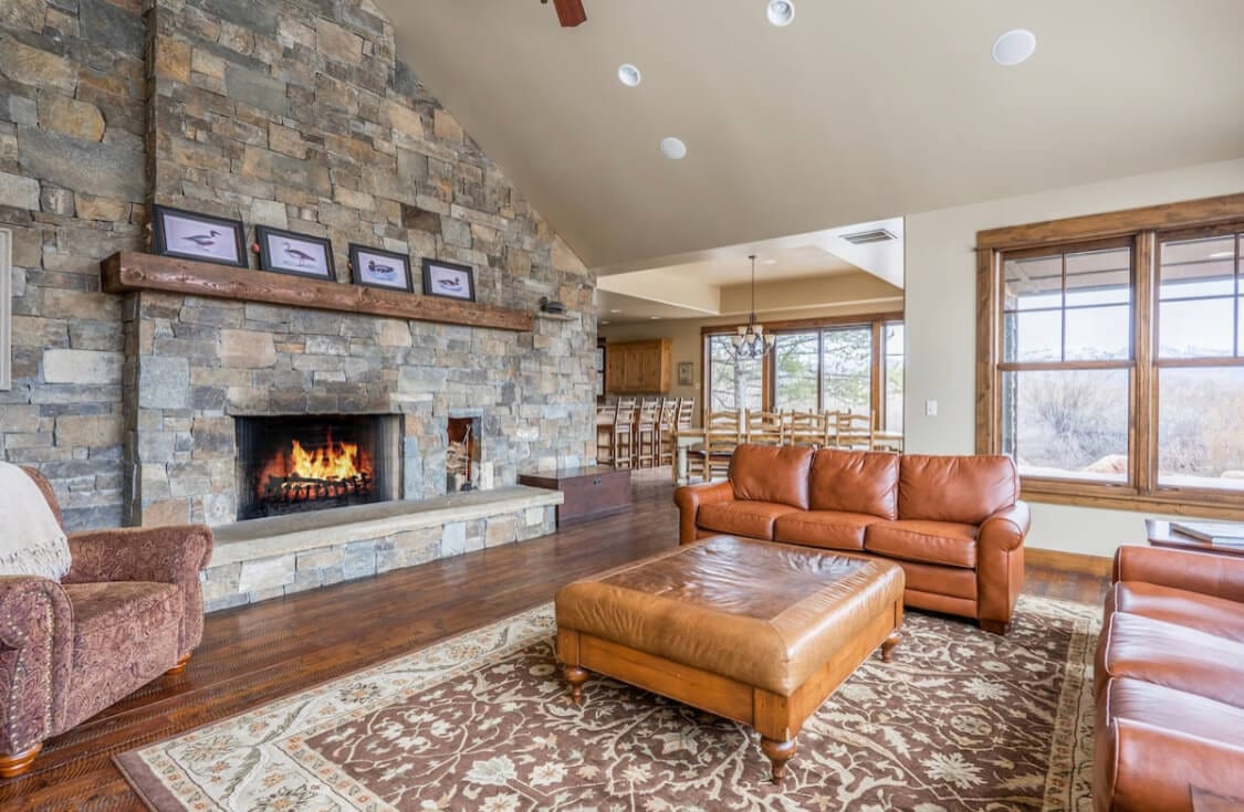 Inside of the Montana Airbnb