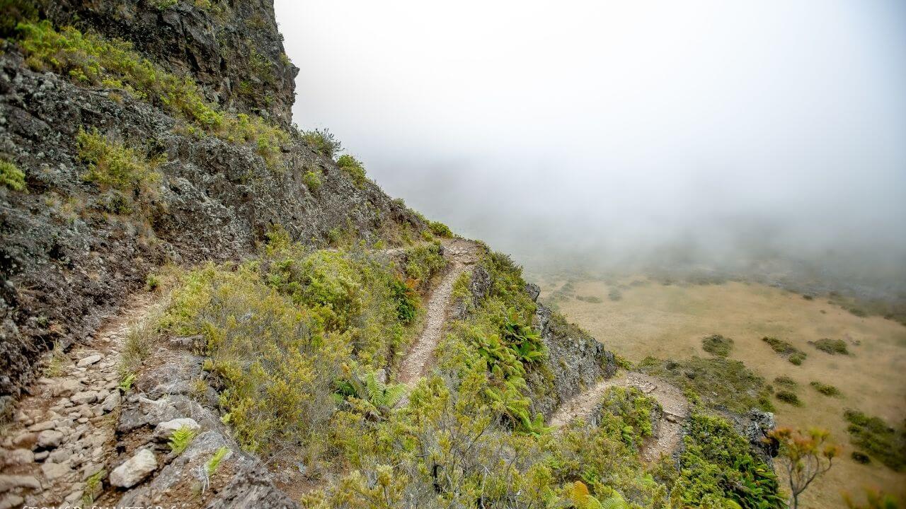 Switchbacks inside Halakeala Crater maui Hawaii
