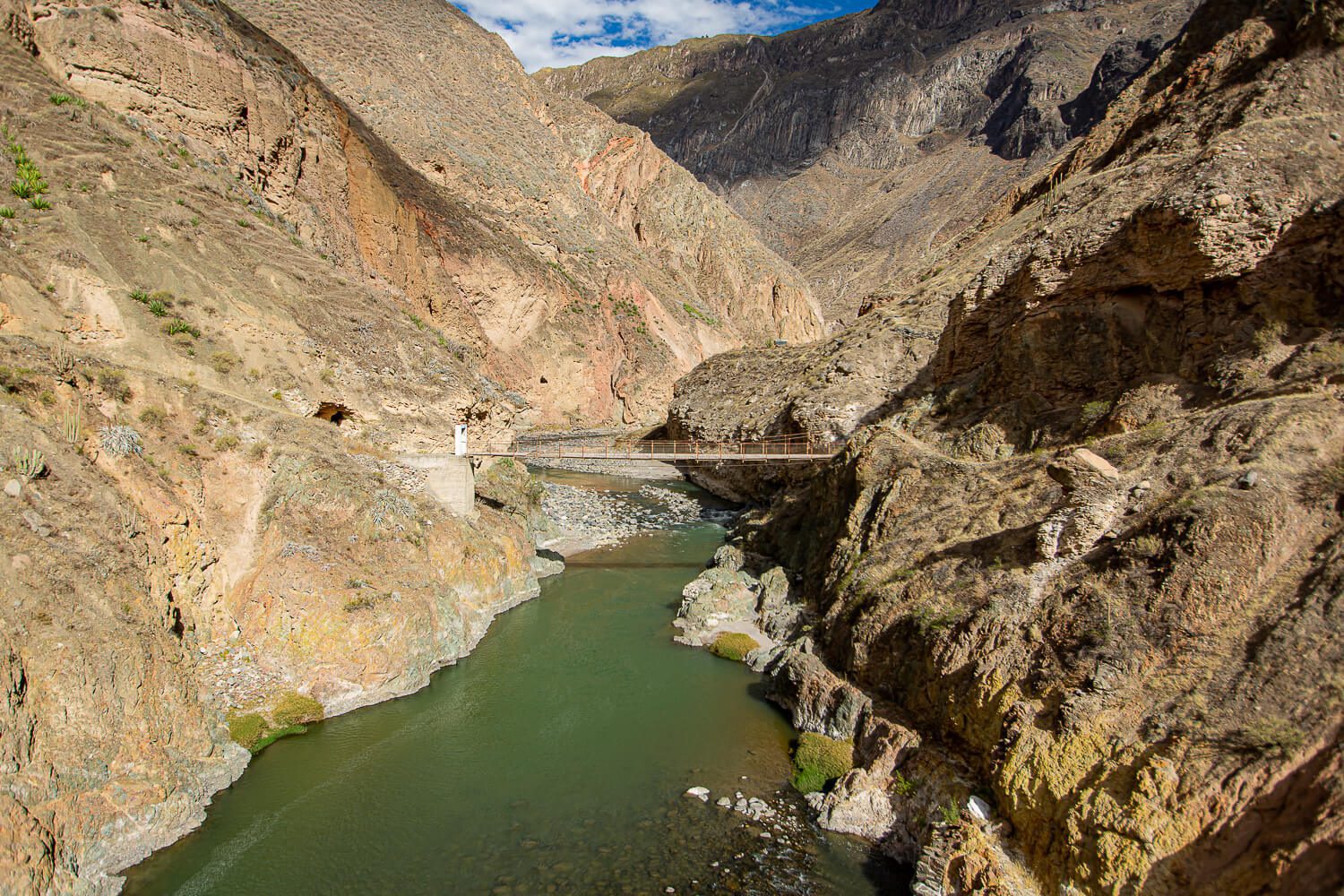 Colca River inside the Colca Canyon