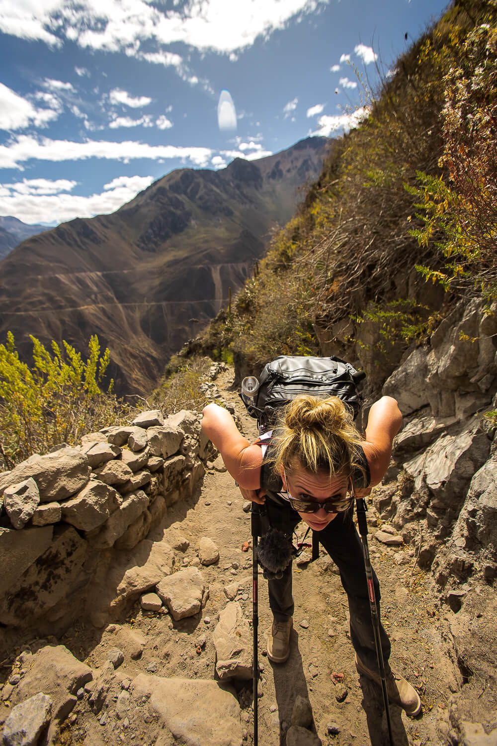 Trekking up the canyon