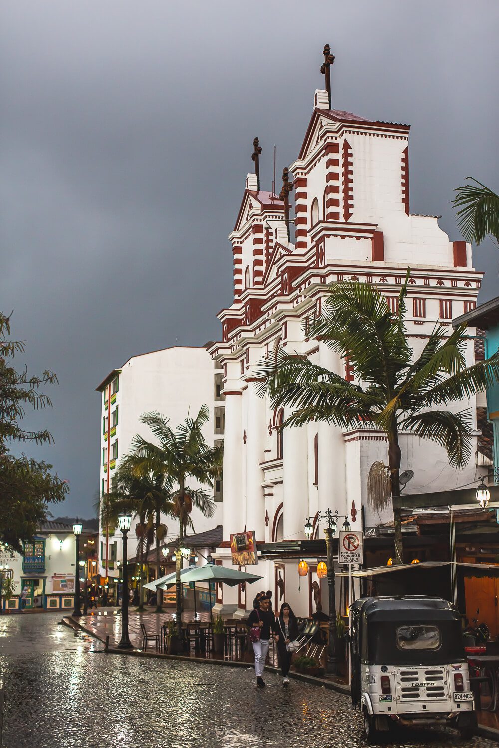 The main square in Guatape, Colombia