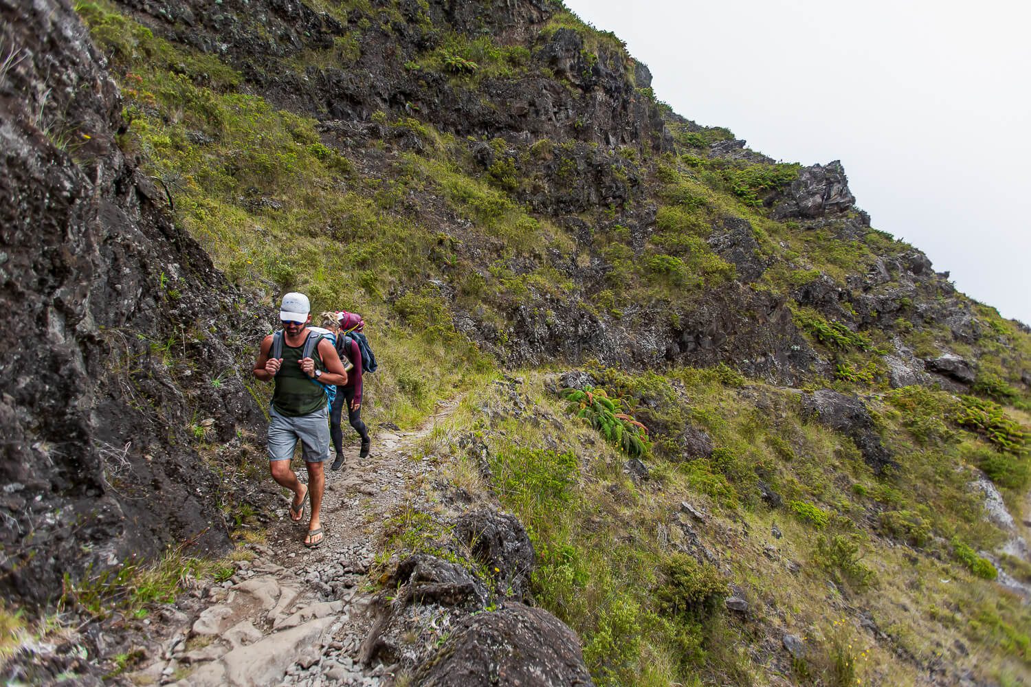 Hiking Halemau'u Trail inside Haleakala Crater