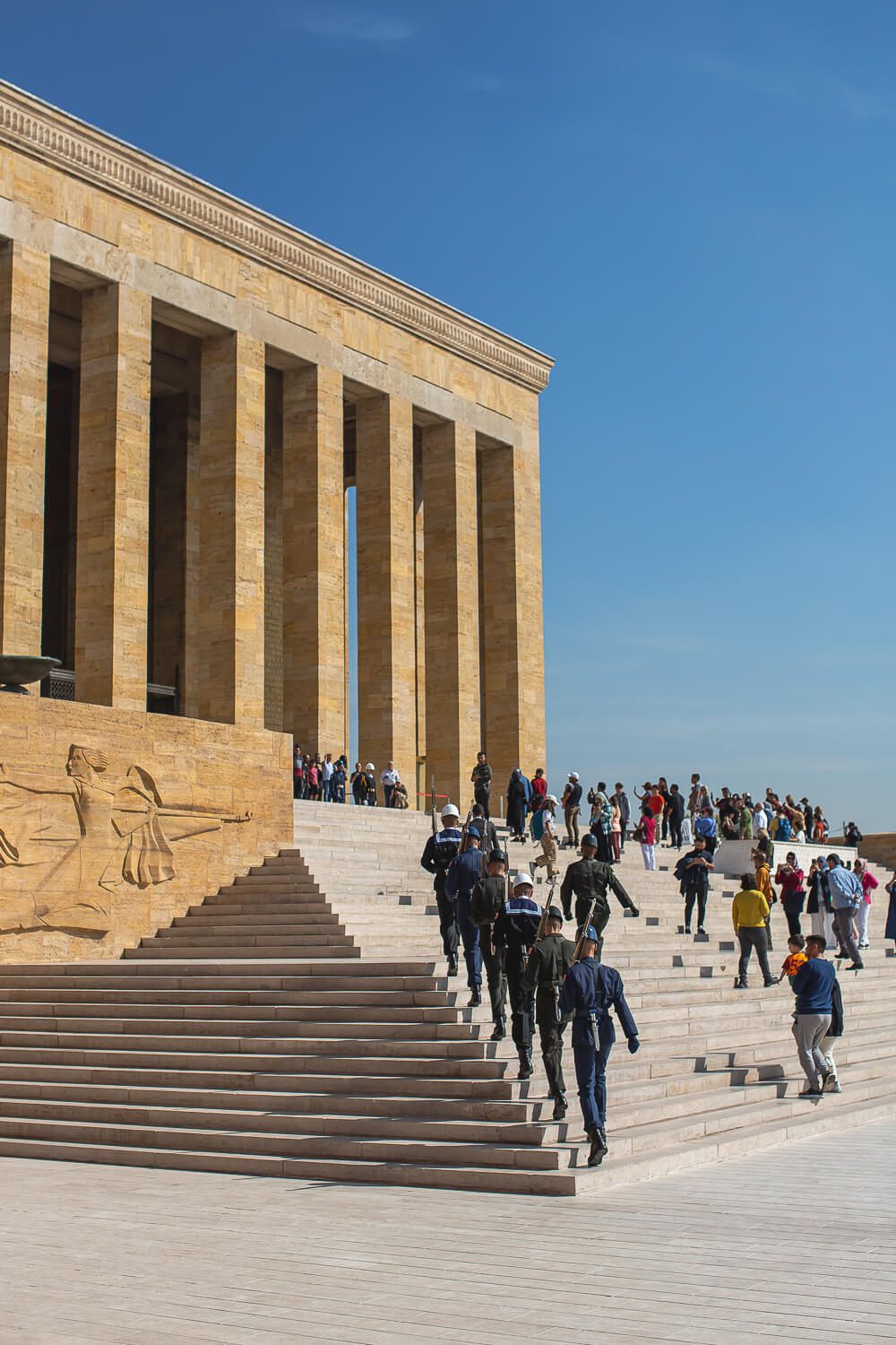 Soldiers marching at the Antikabir Museum in Ankara