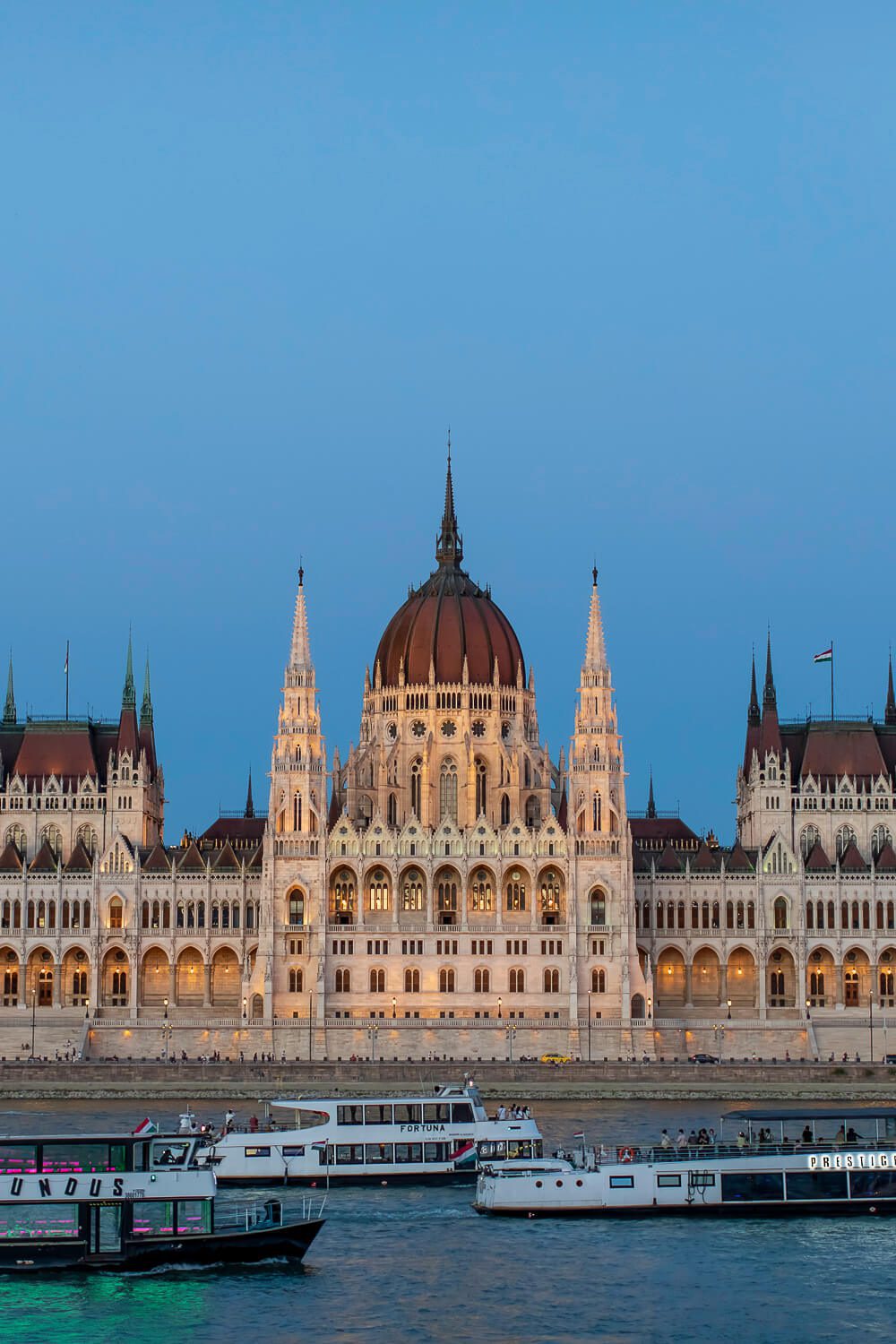 Sunset at the Parliament Building in Budapest