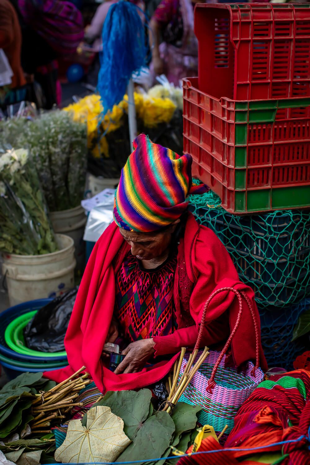 Mayan person in the Chichicastenango Market 