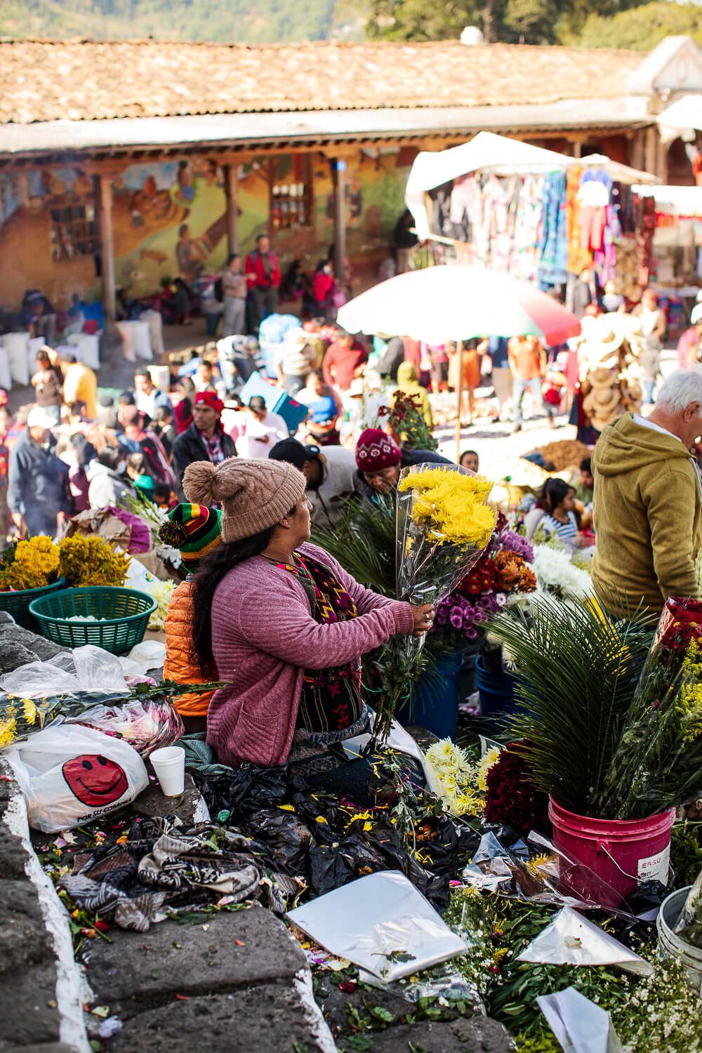 Selling flowers at the Chichi Market