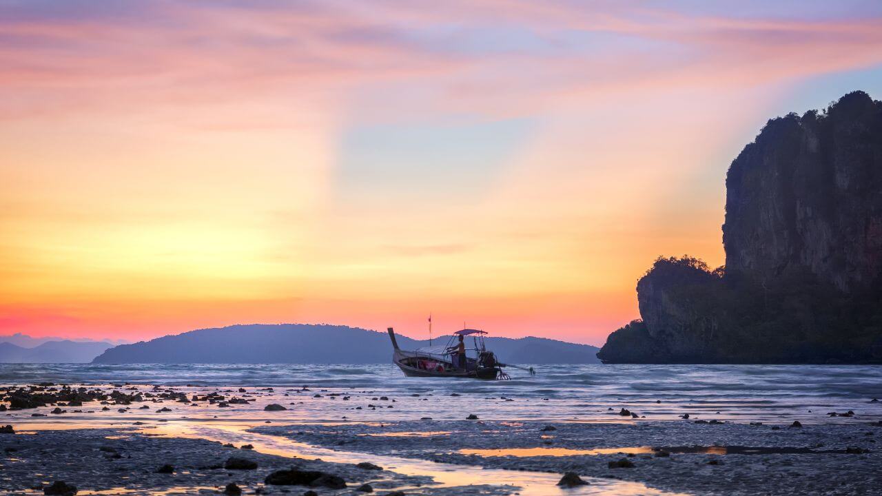 Sunset at Railay Beach Thailand one of the best things to do In Railay