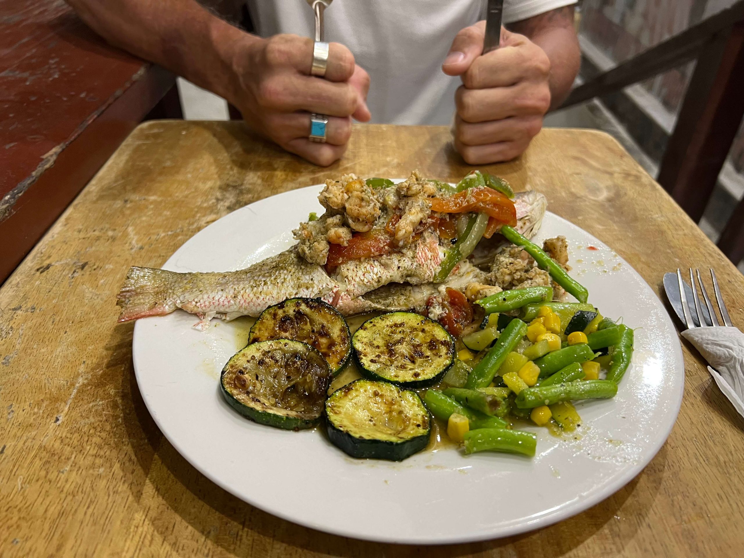 fresh seafood in Caye Caulker Belize 