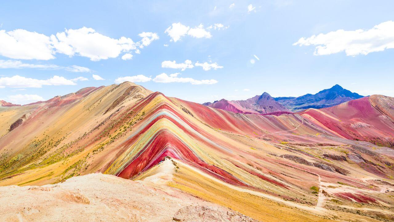 rainbow mountain hike in Peru