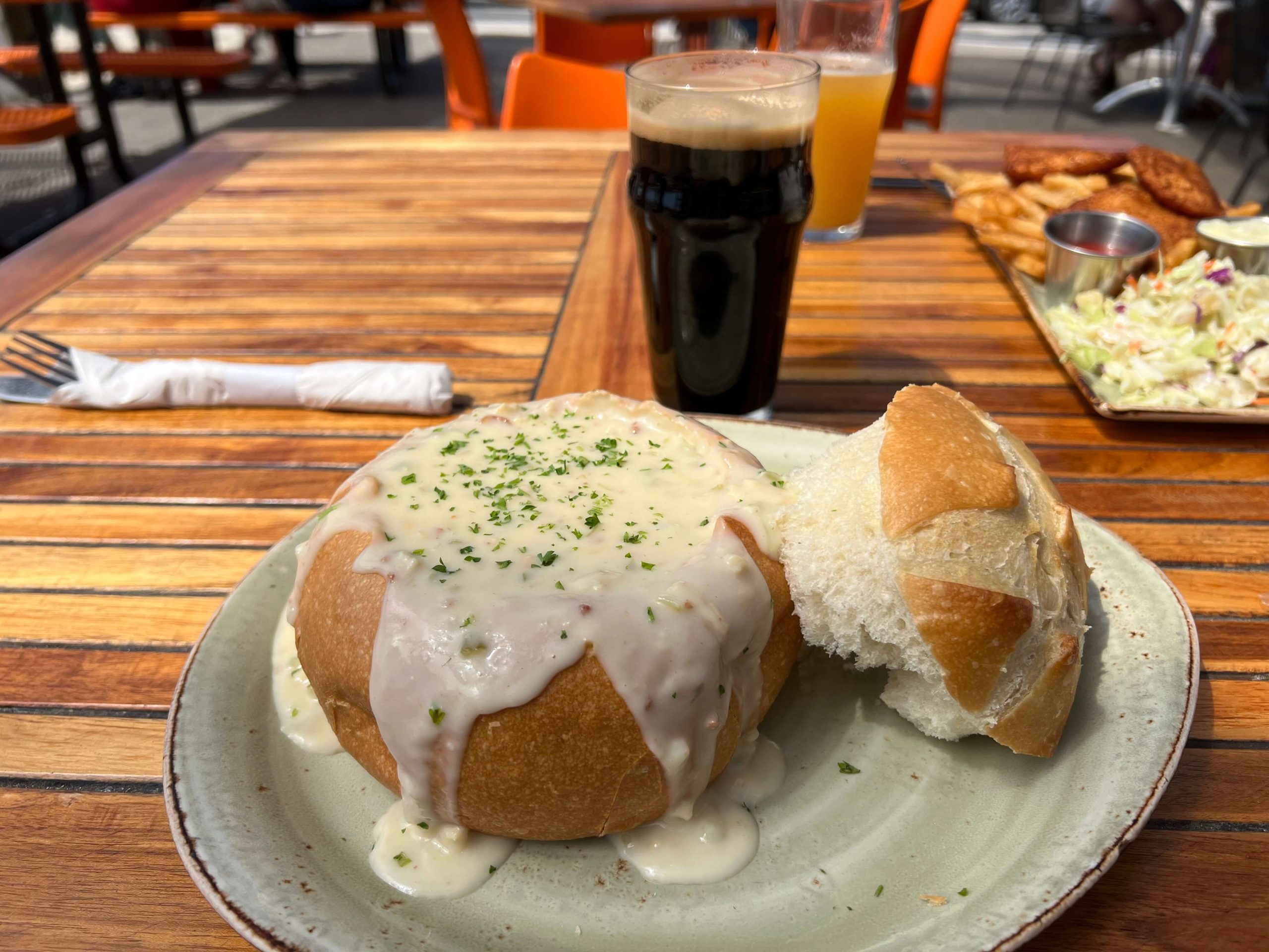 Clam Chowder on the beach in Pacific City Oregon