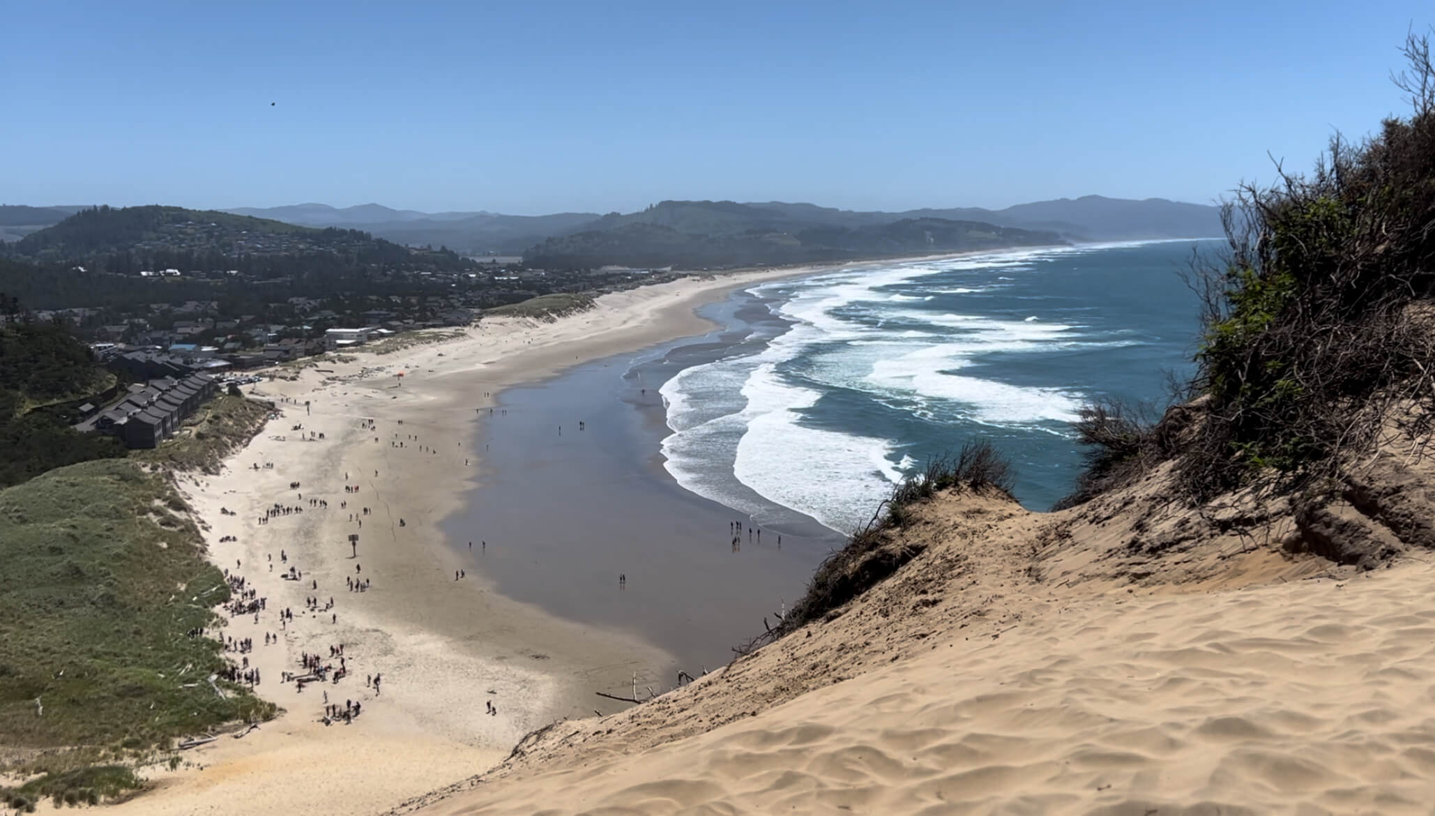 View of Pacific City Beach from above